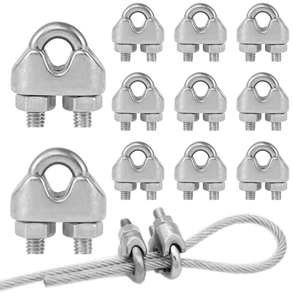 String Tension Clip - 12개 U자형 M3 케이블 클램프 3mm