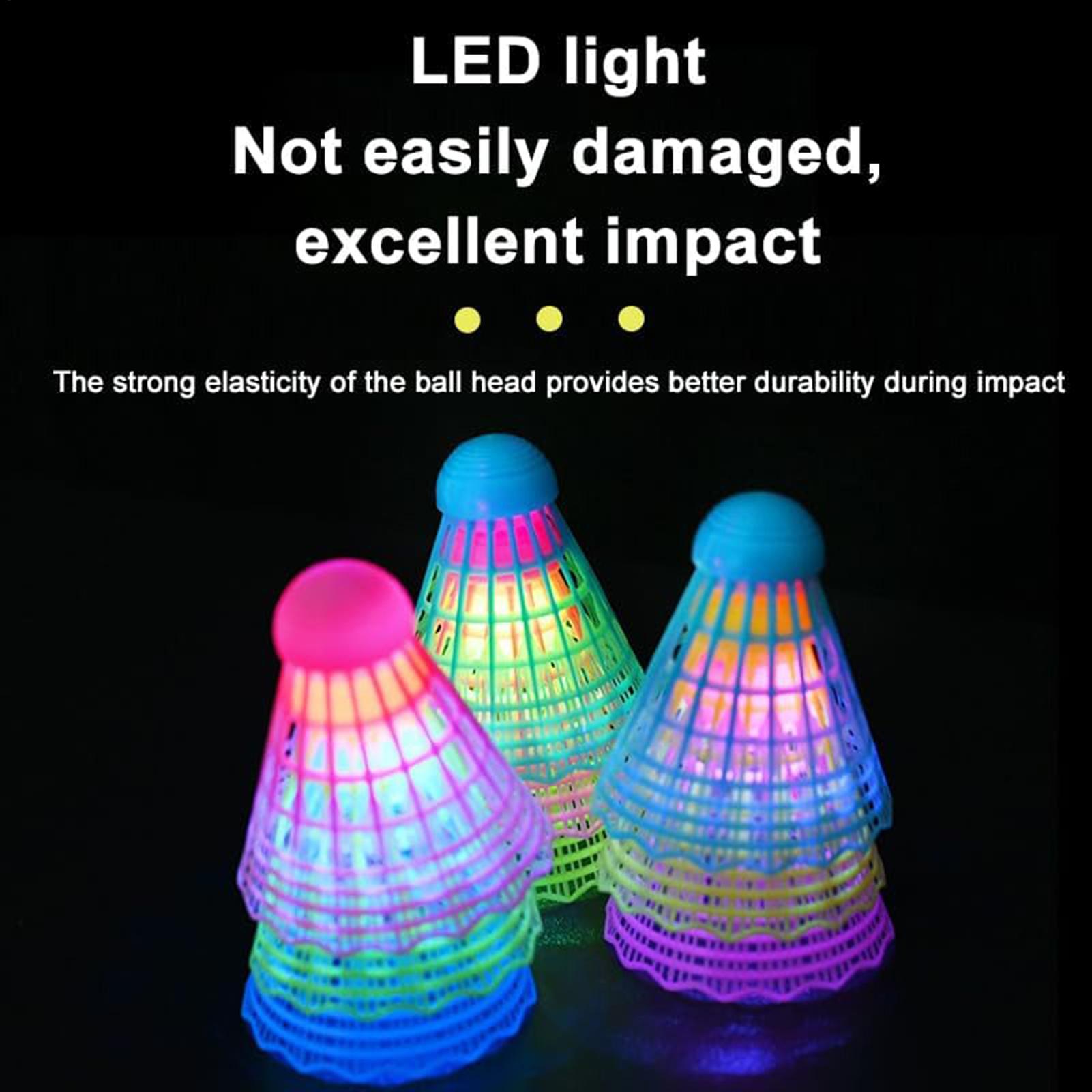 3pcs LED 배드민턴 셔틀콕 다채로운 조명 나일론  - Badminton Event 리뷰 및 가격
